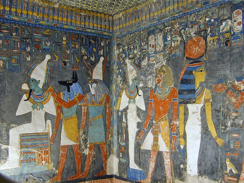 رسومات في أحدى مقابر وادي الملوك