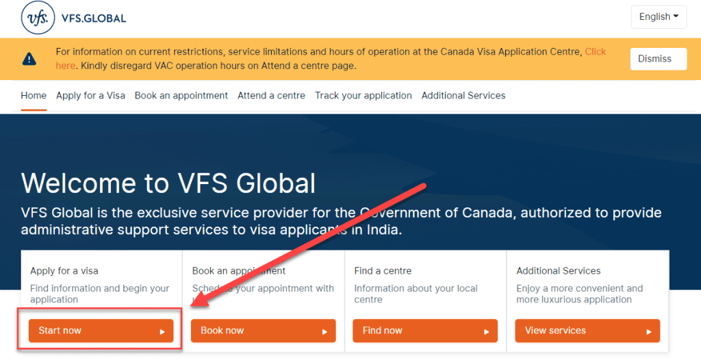 موقع VFS Global